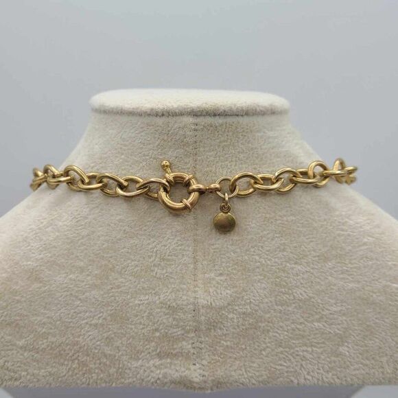 J Crew Clear Crystal Gold Tone Bib Necklace Vintage - Picture 4 of 12